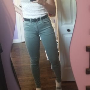 green high rise jeggings